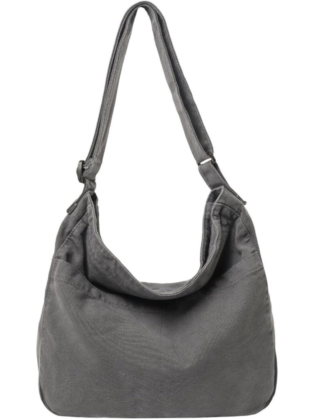 Women's Charcoal Grey Multiple Pockets Zipper Lightweight Tote Crossbody Handbag